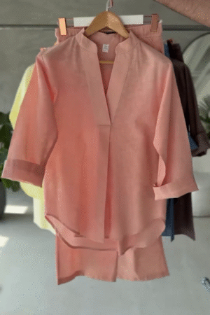 AMARI Boxy Tunic Shirt & Flared Pants Set – Contemporary Comfort Meets Effortless Luxe